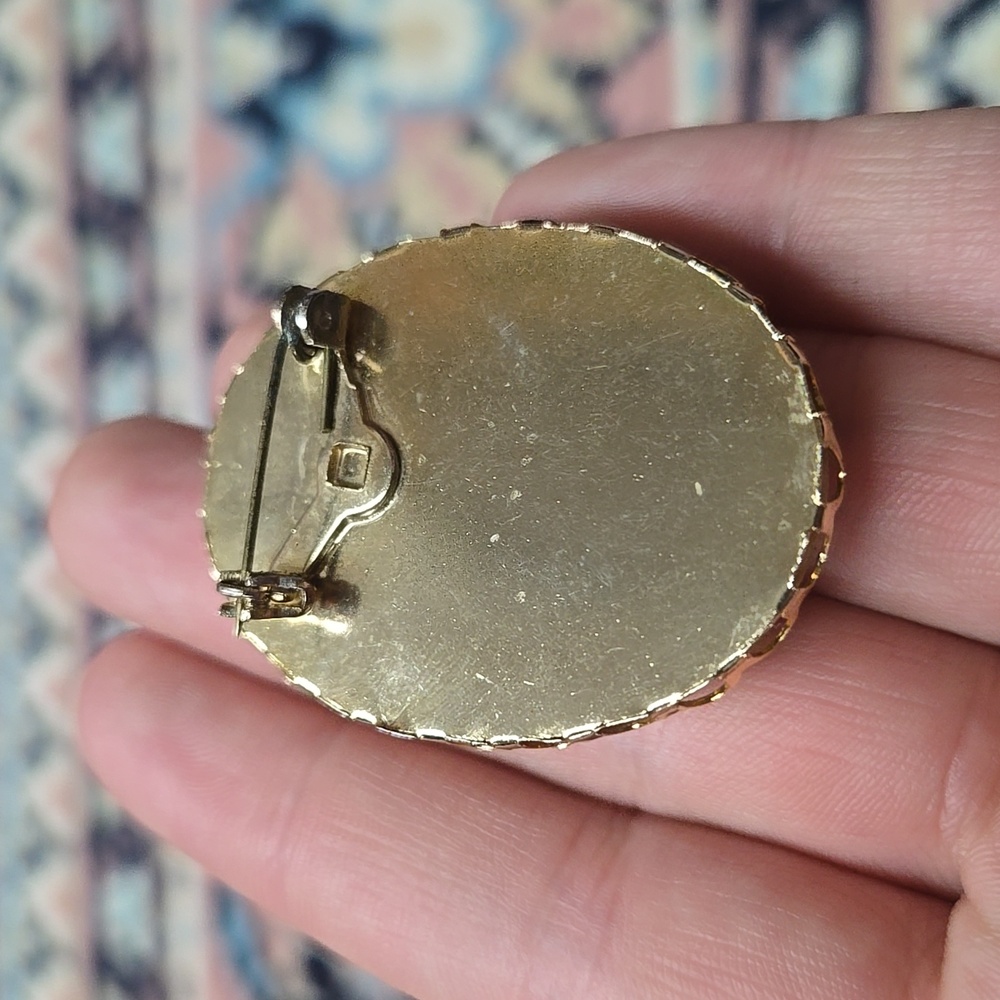 Vintage Cameo Brooch Resin Costume Jewlery Retro Pin - Picture 6 of 11